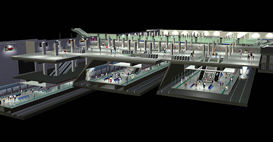 上海轨道交通世纪大道4线换乘枢纽